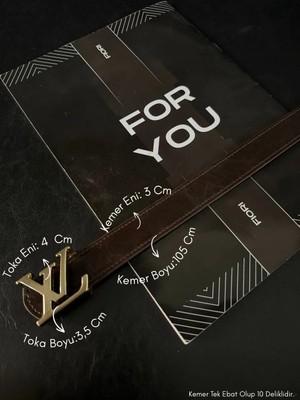 Fiori 3 cm Yazılı Tokalı Kadın Pantolon Kemeri, Ceket Kemeri, Elbise Kemeri, Gömlek Kemeri