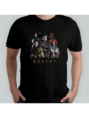 Pixxa Crimson Desert Unisex %100 Pamuklu Bisiklet Yaka T-Shirt Model 1