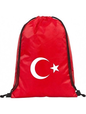 Hero Tasarım Ay Yıldız Türk Bayrağı - Ipli Spor Sırt Çantası - Günlük - Okul 35*45CM One Size | HR1032