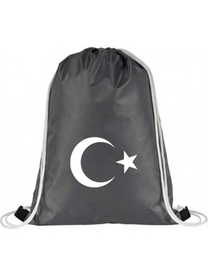 Hero Tasarım Ay Yıldız Türk Bayrağı - Ipli Spor Sırt Çantası - Günlük - Okul 35*45CM One Size | HR1032