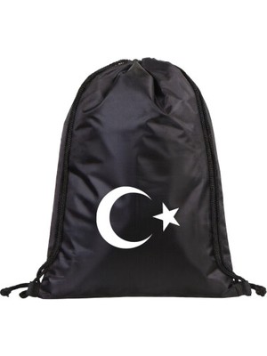 Hero Tasarım Ay Yıldız Türk Bayrağı - Ipli Spor Sırt Çantası - Günlük - Okul 35*45CM One Size | HR1032