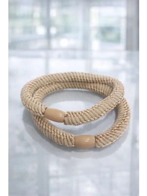 Nati Co Premium Bej Lastik Saç Tokası