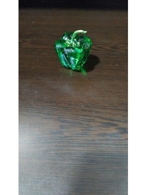 Es Dekor 6 cm Yuvarlak H. 5.5 cm Cam Yeşil Biber 1 Adet