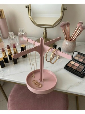 Modern Takı Standı - Dekoratif Takı ve Aksesuar Düzenleyici (Pembe)
