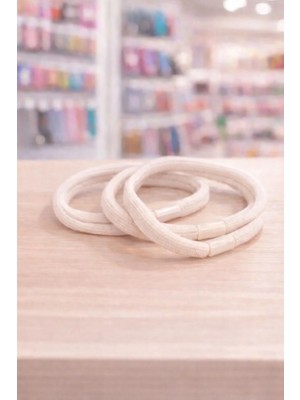Nati Co Pastel Krem Renk Saç Lastiği | Günlük Kullanım Için Lastik Toka