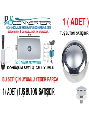 Rsconverter Üçlü Dönüşüm Seti 8 cm Iç Takım Tuş Basma Butonu