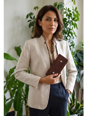 Oh Deer Leather Hakiki Deri Kartlık – Frisco Dana Derisi, Çıtçıtlı Gözlü, Minimal Tasarım, 18x8,5 cm, Unisex, Günlük Kullanım İçin İdeal