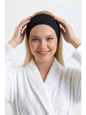 %100 Pamuk Makyaj Saç Bandı Cilt Bakımı Spa Spor Yoga Için Cırt Cırtlı Kafa Bandı