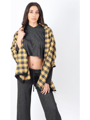 Lims Store Şık Kullanım Pamuk Polyester Şal-Sarı