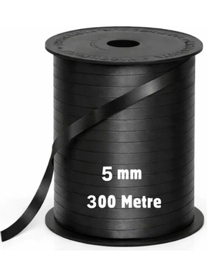 Ra-bant Siyah Rafya İp 5 mm x 300 Metre Balon İpi Hediye Paketleme
