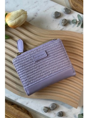 Kadın Mor Hakiki Deri Cüzdan ve Kartlık Bölmeli Şık El Cüzdanı