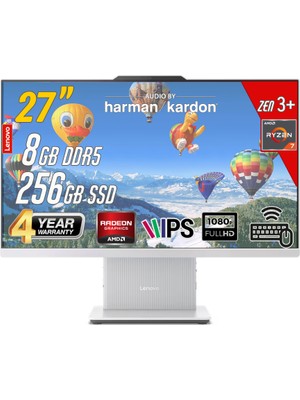 Lenovo Ideacentre 27ARR9 Amd Ryzen 7-7735HS 8gb 256GB 27 Fhd Freedos Beyaz All In One Bilgisayar