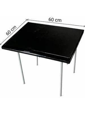 Moemi 60×60 cm Siyah Katlanabilir Masa Çok Amaçlı–balkon, Bahçe,kamp & Piknik Masası– Hafif Taşınabilir