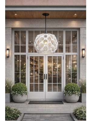 Zeniz Objects Modern Yaprak Desenli Sarkıt Avize – Dekoratif Tavan Lambası – Minimal Tasarım – LED Ampul Uyumlu