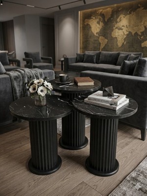 Future Decor Home 3lü Bohem Sehpa Mantar Sehpa