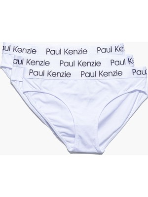 Paul Kenzie 3'lü Kadın Slip Külot - Whitey