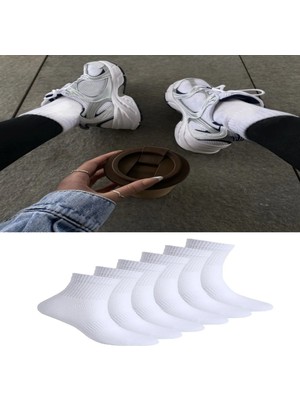Ozzy Socks 6 Çift Logosuz Dikişsiz Pamuklu Spor Unisex Soket Çorap