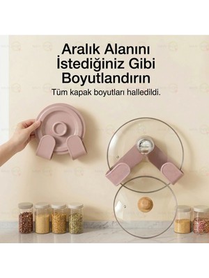 MAİN SHOP 2 Adet Duvara Monte Tencere Kapağı Tutucu,delme Gerektirmez ,mutfak Tencere Kapağı Düzenleme M-56