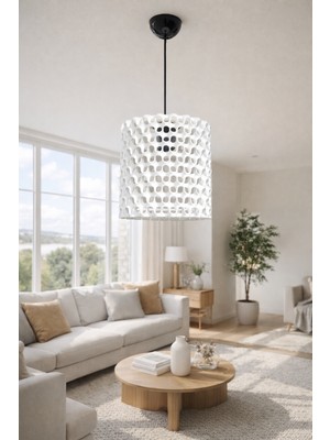 Zeniz Objects Modern Petek Desenli Sarkıt Avize | Dekoratif Minimal Tavan Lambası | LED Uyumlu Tasarım Avize