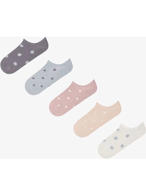 Penti 5 Çift Burun Dikişsiz Pamuklu Renkli Puantiye Desenli Sneaker Çorap