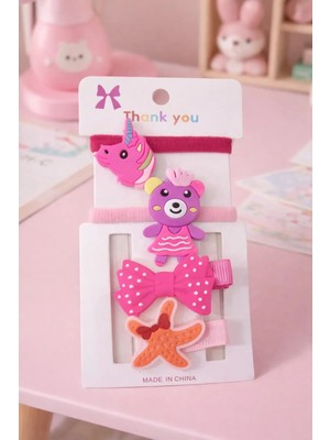 Nati Co Sevimli Hayvan Figürlü Kız Bebek Saç Aksesuar Seti