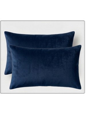 Ayzen Home 2li Kadıfe Kırlent Kılıfı Düz Renk 30X50 cm