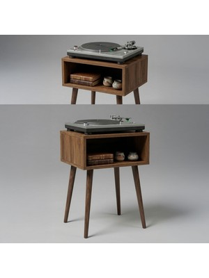 DEQQU Ori 45X30X60CM Ahşap Yan Sehpa ve Pikap Sehpası (Raflı)