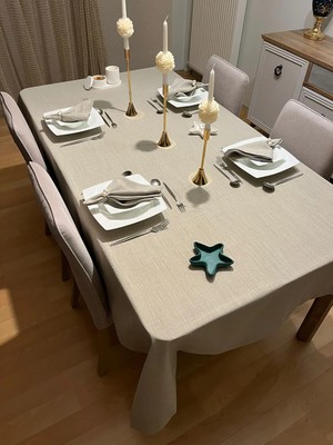 Zeren Home Elite Masa Örtüsü + Runner Takım | Lekeye Dayanıklı Taş
