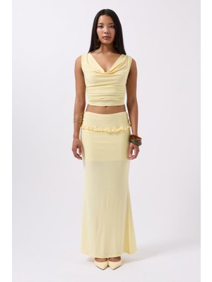 Sun&north Katlama Bel Detay Maxi Etek