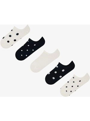 Penti 3 Çift Burun Dikişsiz Pamuklu Renkli Puantiye Desenli Sneaker Çorap