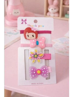 Nati Co Sevimli Kız Figürlü Kız Bebek Saç Aksesuar Seti