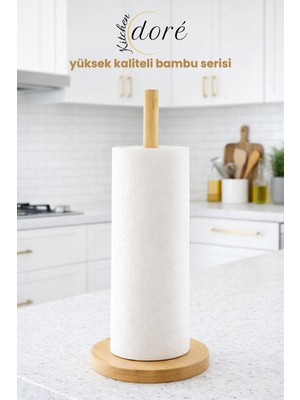 kitchendore Bambu Kağıt Havluluk Masaüstü Yüksek Kaliteli Bambu Rulo Dik Peçetelik Oval