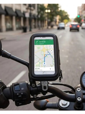Dukkanıum Su Geçirmez Motosiklet Bisiklet Telefon Tutucu 360 Derece Döner Gidon Telefon Standı