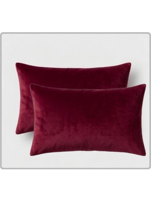 Ayzen Home 2li Kadıfe Kırlent Kılıfı Düz Renk 30X50 cm