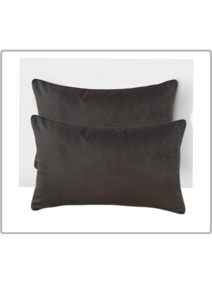 Ayzen Home 2li Kadıfe Kırlent Kılıfı Düz Renk 30X50 cm
