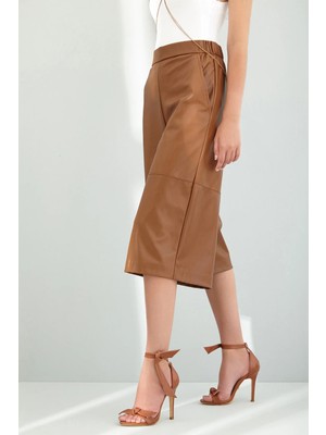 Ayakkabı Prensi Adriana Tek Bant Kurdele Detaylı Taba Mat 10 cm   Klasik Topuklu Ayakkabı Kadın