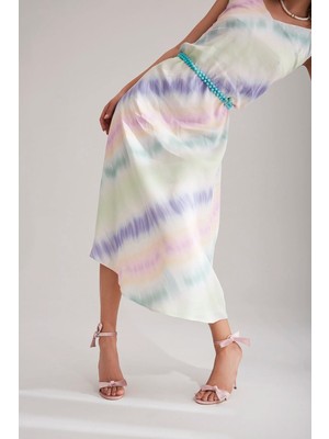 Ayakkabı Prensi Adriana Tek Bant Kurdele Detaylı Pudra Kadife 10 cm   Klasik Topuklu Ayakkabı Kadın