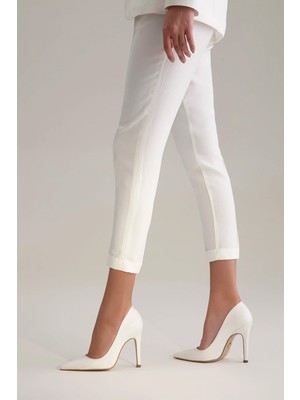 Ayakkabı Prensi 153 Beyaz Mat 10 cm   Platform   Stiletto, Topuklu Ayakkabı Kadın