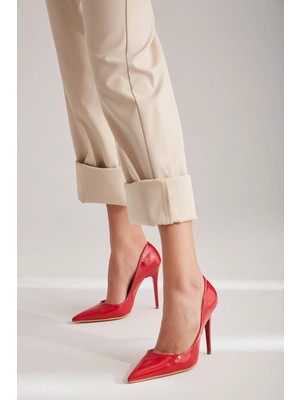 Ayakkabı Prensi Nadja Kirmizi Rugan 10 cm Stiletto, Topuklu Ayakkabı Kadın