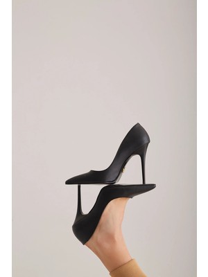 Ayakkabı Prensi Nadja Siyah Mat 10 cm Stiletto, Topuklu Ayakkabı Kadın