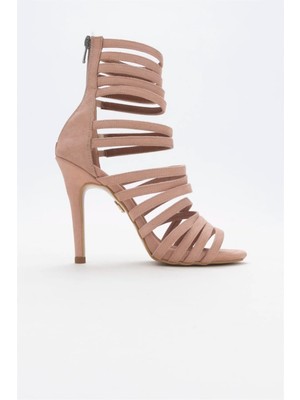 Ayakkabı Prensi MM98 Pudra Süet Klasik Topuklu Ayakkabı Kadın