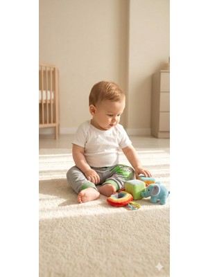 Mışıl Neobeybi Erkek Bebek Eşofman Altı Pamuklu Lastikli Rahat Tek Alt 0-3 Yaş