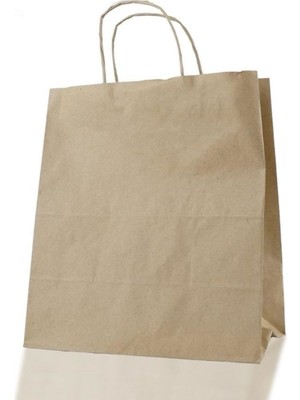 MGZ Kraft Burgu Saplı Kağıt Alışveriş Çanta 25 Adet - 28X16X28CM cm