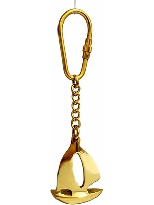 Aesco Zarif Yelkenli Tasarım Pirinç Anahtarlık