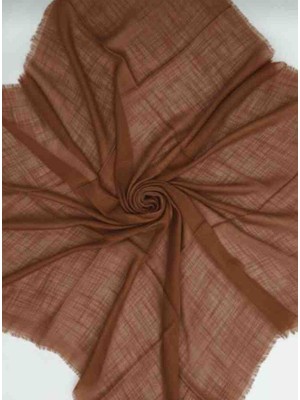 Özense Çift Flamlı Pamuklu 4 Mevsim Kullanılabilir Terletmeyen Kahve Renkli Eşarp