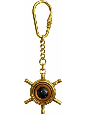 Aesco Klasik Pirinç Dümen Tasarım Anahtarlık