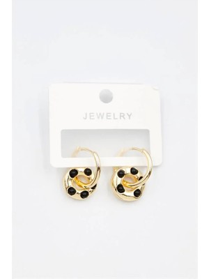 Aesco Halka Küpe - Siyah