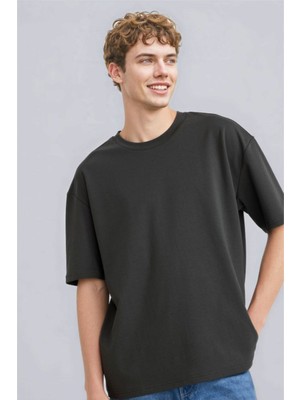 Defacto Erkek T-Shirt X3926AZ/AR221 Anthra