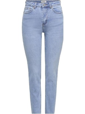 Only Onlemıly Hw Str Ankle Embroıdery Dnm Mae Kadın Jean Pantolon 15364486 Light Blue Denim