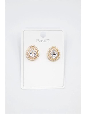 Aesco Damla Taşlı Küpe - Altın